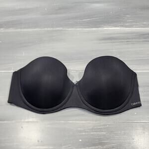 Calvin Klein Naked Glamour‎ Strapless Push-Up Bra 36C QF5677 Black